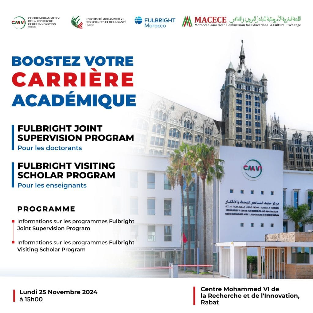 Saisissez votre chance : Sessions d’information Fulbright à Rabat et Casablanca.