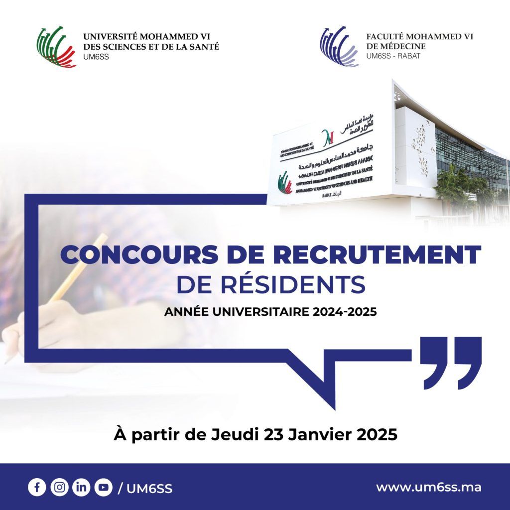 Recrutement de Résidents – FM6M Rabat
