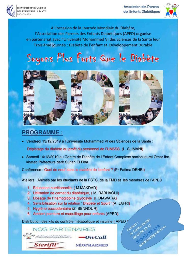 l’UM6SS participe à la 3ème journée : Diabète de l’enfant et Développement Durable