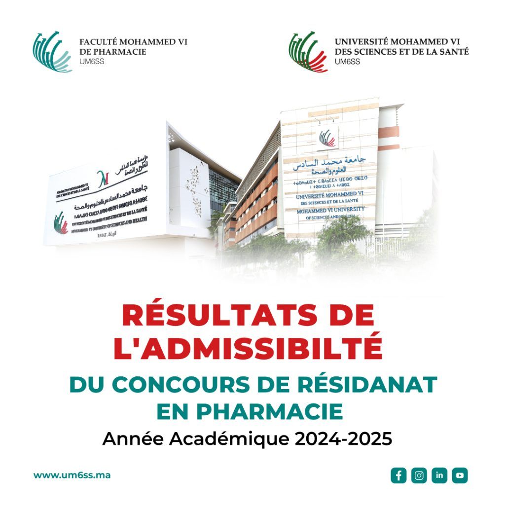 Résultats d’admissibilité au concours de Résidanat en Pharmacie