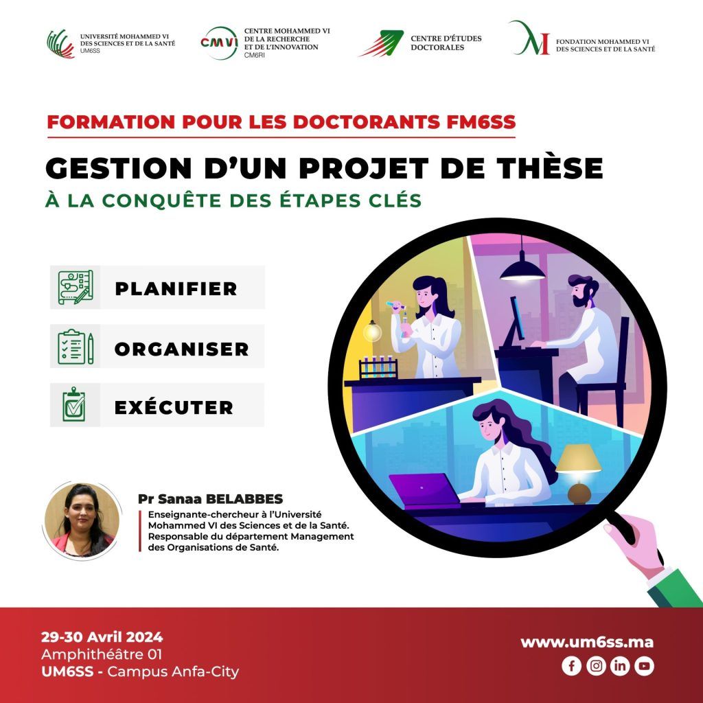 Formation pour les doctorants FM6SS : Gestion d’un projet de thèse, à la conquête des étapes clés
