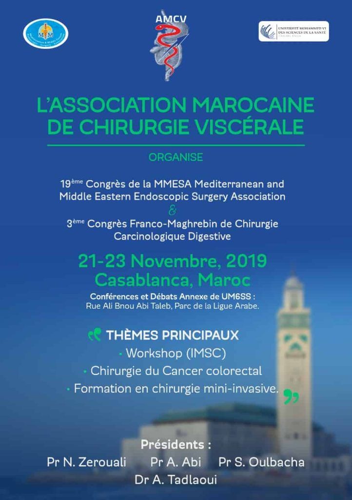 l’UM6SS accueille le 19ème Congrès MMESA 2019 & le 3ème Congrès Franco-Maghrébin Chirurgie Carcinologique Digestive