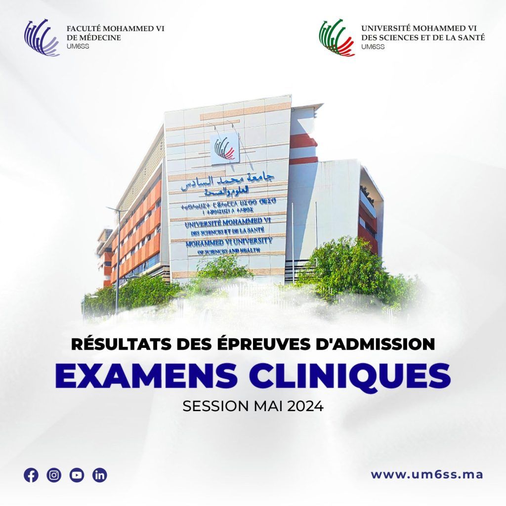 FM6M – Résultats des épreuves d’admission des Examens Cliniques – Session Mai 2024