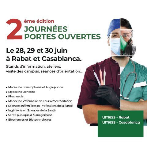 2ÈME ÉDITION DES JPO UM6SS : 28, 29 et 30 juin 2024 à RABAT ET CASABLANCA