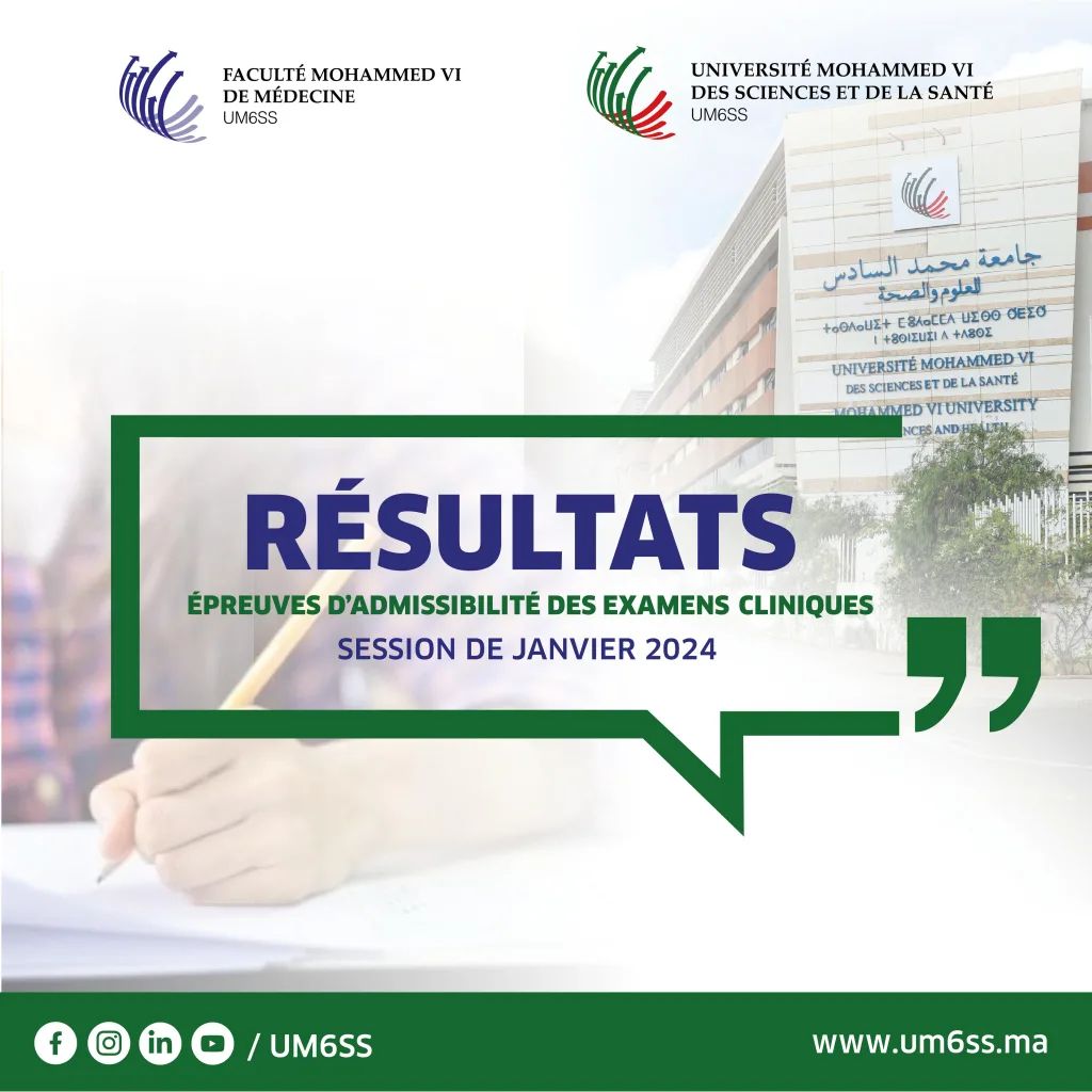 Résultats d’admissibilité des Examens Cliniques par spécialité et par ordre alphabétique