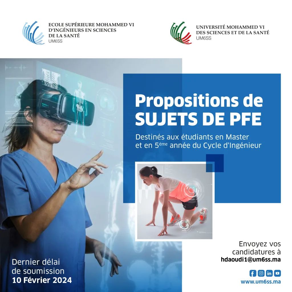 ESM6ISS – Lancement des propositions de sujets pour les Projets de Fin d’Études (PFE)