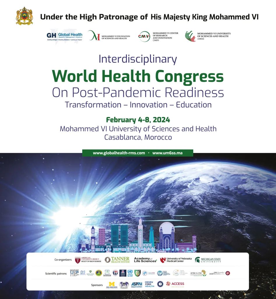 L’UM6SS ACCUEILLE LE CONGRÈS MONDIAL « INTERDISCIPLINARY WORLD HEALTH CONGRESS ON POST-PANDEMIC READINESS : TRANSFORMATION – INNOVATION – EDUCATION