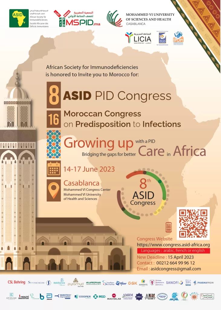 8ème congrès de l’African Society for Primay Immunodiciencies ASID