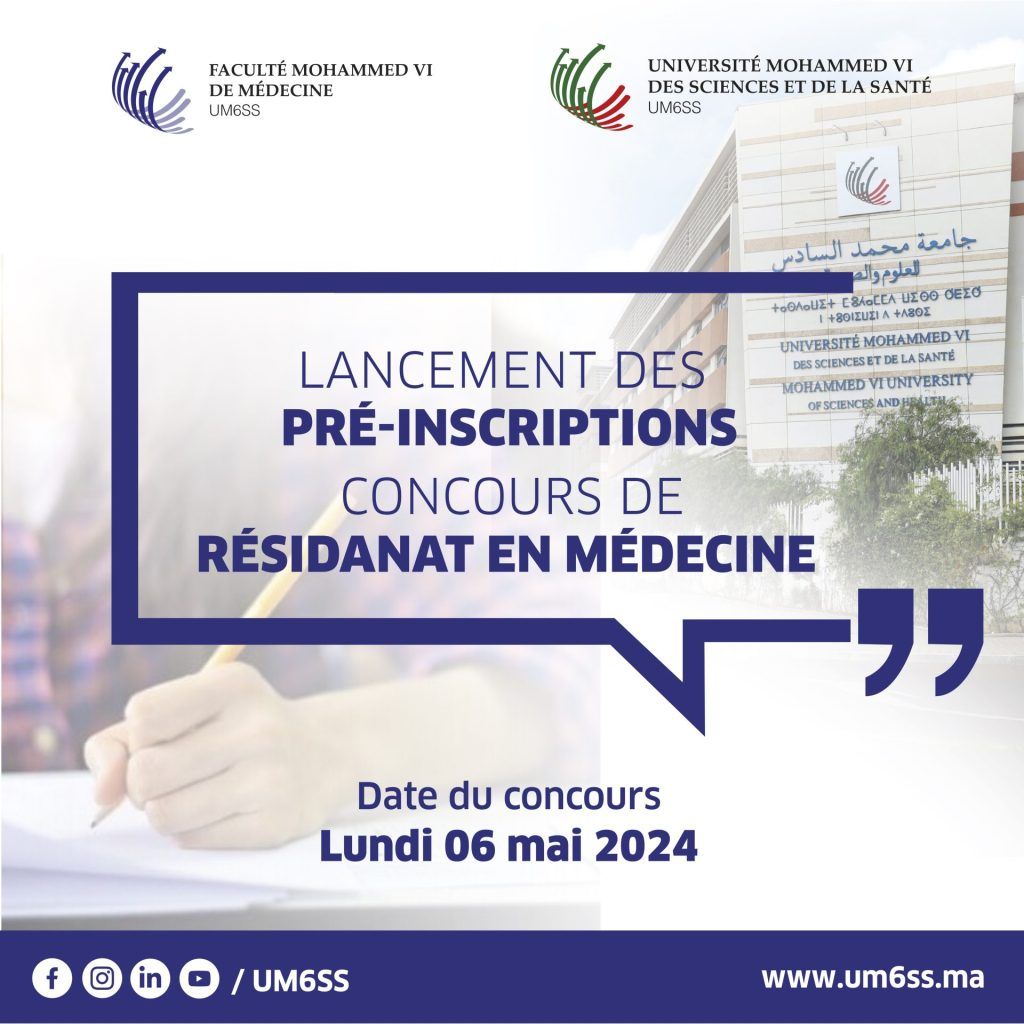 Lancement des pré-inscriptions – Concours de Résidanat en Médecine