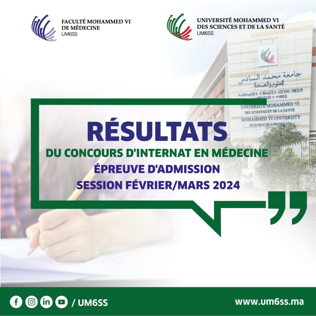 Résultats du concours d’Internat en Médecine : Épreuve d’admission – session février/mars 2024